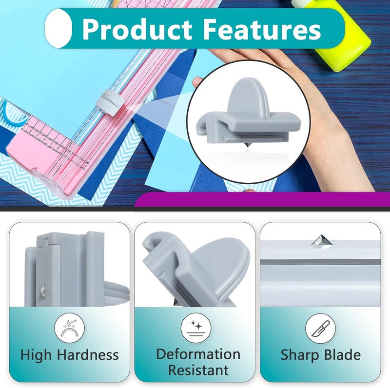 Joworthy 9 Pcs 157400-1001 Paper Trimmers Blades Replacement for Fiskars Blades, Compatible with 12" Portable Paper Cutter Style I Blade 1968701005, Grey - Image 5